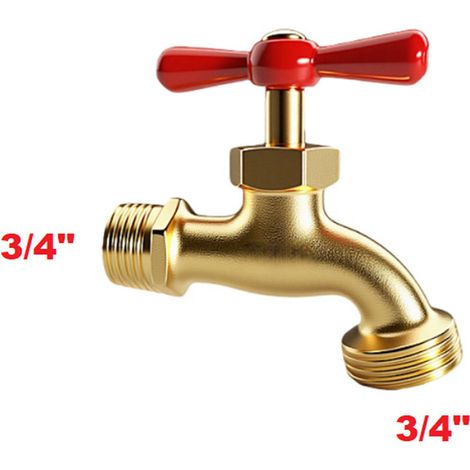 Feyfunns Robinet 3/4 pouce en alliage de zinc plaqué cuivre, inox électroplaqué, mitigeur monocommande, installation vissée, robinet extérieur résistant, rouge (1/4)
