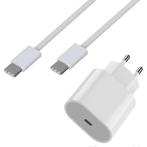 Chargeur rapide 20 W - USB-C - Câble de 1 mètre - Compatible avec MacBook Air/Pro 2024 - Câble en nylon tressé (1/5)