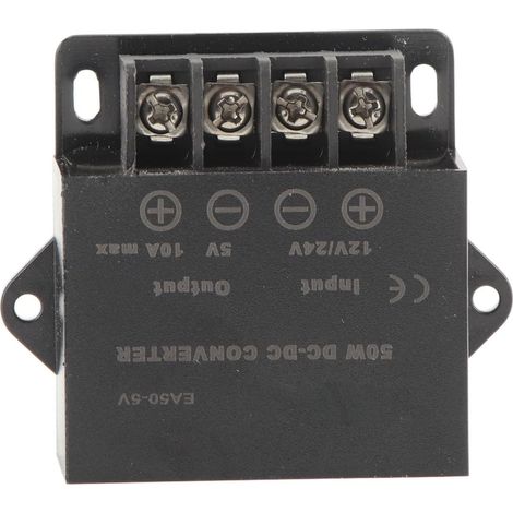 Adaptateur Convertisseur DC 24V/12V vers 5V 10A IP68 Étanche Régulateur Tension pour Écran LED Publicitaire Enregistreur Voiture (1/5)