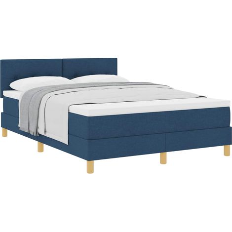 Maison Exclusive - Boxspringbett mit Kissen mit Kopfteil Blau 140