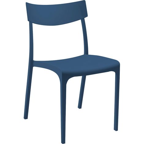 Dmora - Gartenstuhl Lupia, Gartensitz, Outdoor-Stuhl, Outdoor-Sessel, Made in Italy, 54x46 h80 cm, Blau (1/3)