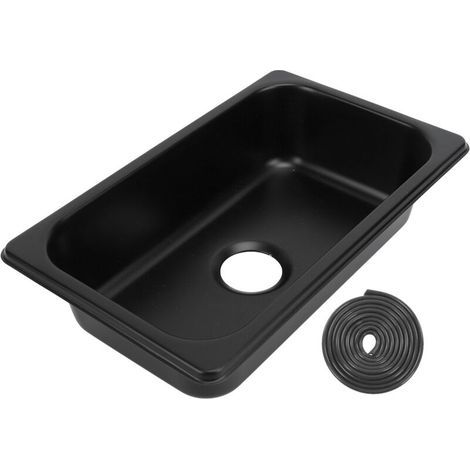 Évier de bar à encastrer sous plan de 10,43 x 6,38 x 2,56 pouces, évier de cuisine artisanal en acier inoxydable 304, conception à une seule cuve, drain de 40 mm (revêtement en poudre noir). (1/5)