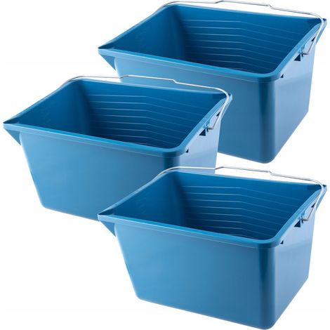 KADAX Farbeimer aus Kunststoff, Wassereimer, Putzeimer 12L, Blau, 3 Stück