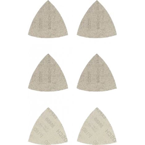 SET DE GRILLES ABRASIVES BOSCH ACCESSORIES EXPERT M480 2608901204 PERFORÉ GRAIN NUM 80, 80, 120, 120, 180, 180 (L X L) 93 MM X 9