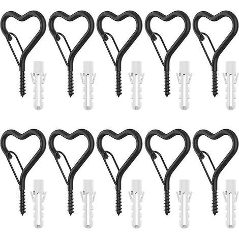12er-Pack Q-Haken, 12 Stück Q-förmige Schraubhaken mit Sicherheitsverschluss und 12 Stück Dehnrohre zum Aufhängen von Lichterketten im Außenbereich, Weihnachtsbeleuchtung, (1/5)