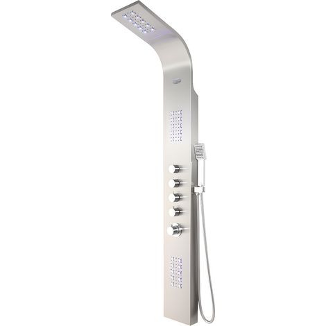 Colonna doccia idromassaggio termostatica a LED FELICITA - 20 x 165 cm