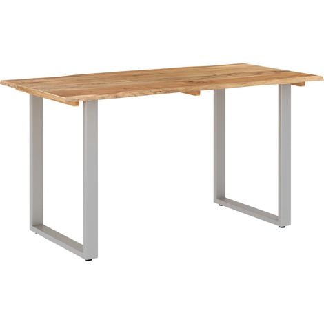 Table de salle à manger 140x70x76 Bois d'acacia solide 2 (1/5)