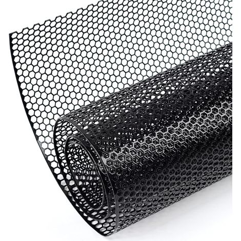 120×40cm Noir grille de course, Taille du trou de Nid d'abeille 6×1mm, grille en aluminium, universels grille de radiateur de voiture (1/5)