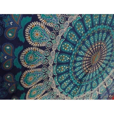 Tapisserie mandala multicolore, tenture murale indienne, drap, couvre-lit, serviette de pique-nique et de plage, style hippie de haute qualité (1/3)
