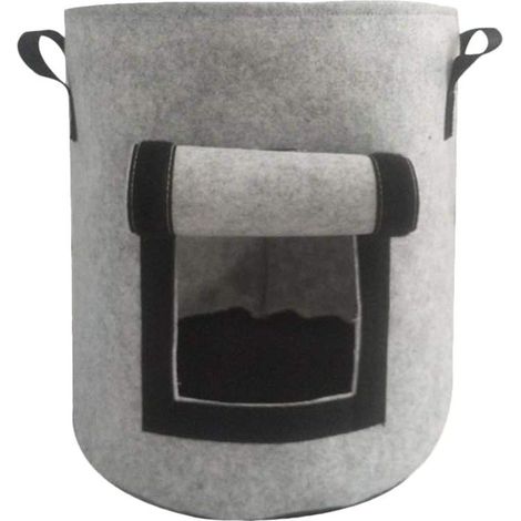 Sacs de Culture pour Pommes de Terre, Sac de Legumes, Tissu Non-tissé Sac de Plantation de Pommes de Terre à Fenêtre(gris, 10 Gallons) (1/5)