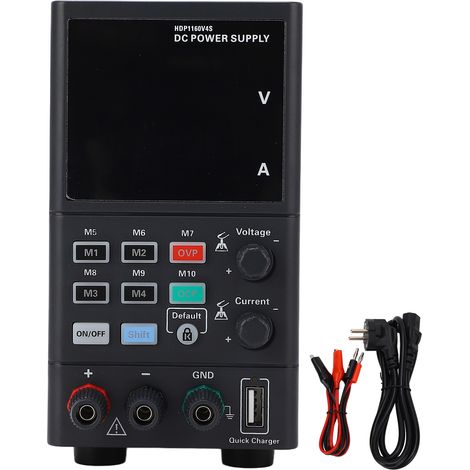 Alimentation régulée DC avec écran LED, tension 0-160V, courant 0-4A, puissance 180W, entrée 115V/230V AC, prise UE, bloc d'alimentation variable de précision. (1/5)