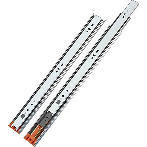 Coulisses pour Tiroirs 450 mm avec Amortisseur Tampon Soft Close Roulement à Bille Extension Totale de Tiroir Tail Glissière de Tiroir Capacité de Charge 35 kg (1 set) (1/5)