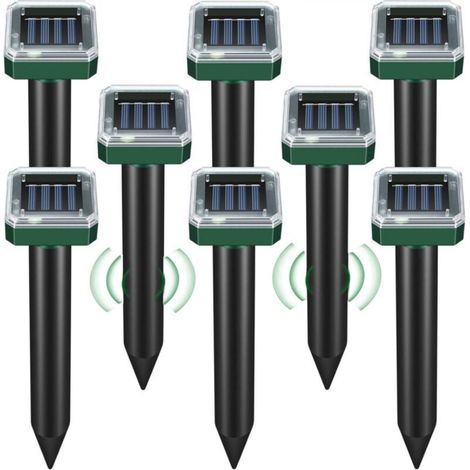 Répulsif solaire anti-rats, répulsif anti-serpents d'extérieur, répulsif solaire à ultrasons pour pelouse et jardin, étanche, pics soniques (1/5)