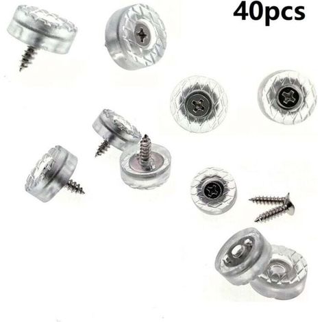 40 x Antidérapant, Anti-humidité, Silencieux, 18 mm Silicone Caoutchouc Protecteur de Plancher Meubles Sol Coussinets avec Vis (1/4)
