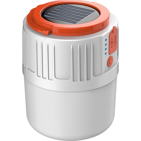 Lámpara solar recargable para exteriores, multifuncional e impermeable para acampar. (1/5)