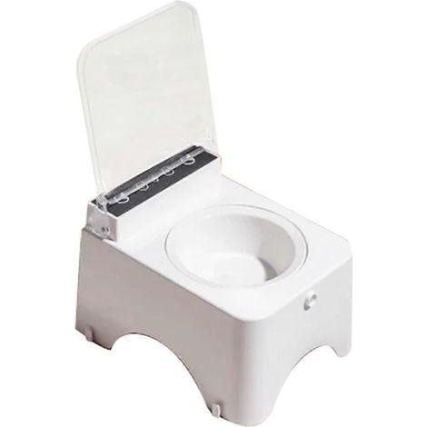 Gamelle intelligente pour chat avec couvercle à capteur infrarouge - Distributeur de croquettes anti-souris blanc