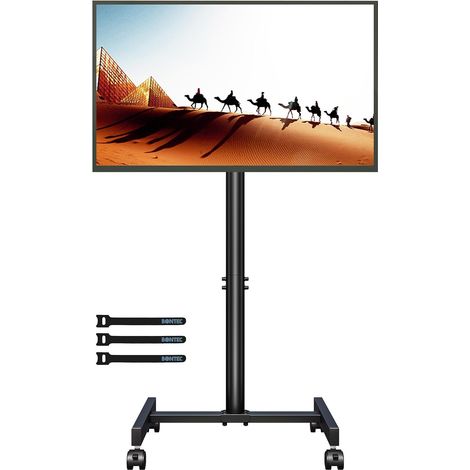 Support TV roulettes pour Téléviseurs Incurvés Plats de 13-42 Pouces jusqu'à 20 kg, Chariot TV Mobile Réglable en Hauteur, Max VESA 200x200mm pour la Salle de Réunion et la Maison (1/5)