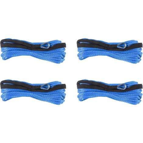 4 pièces 3/16 pouce X 50 pouce 7700 LBs Synthetic Winch Line câble Rope avec Protection Sleeve pour ATV UTV (bleu) (1/5)