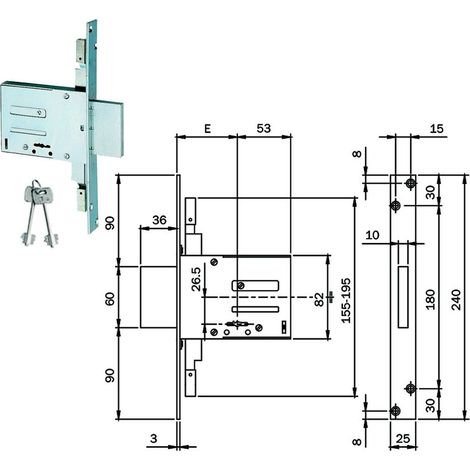 Serrature Da Infilare Doppia Mappa Triplice 663301 - mm.60 KA (663301604.K)