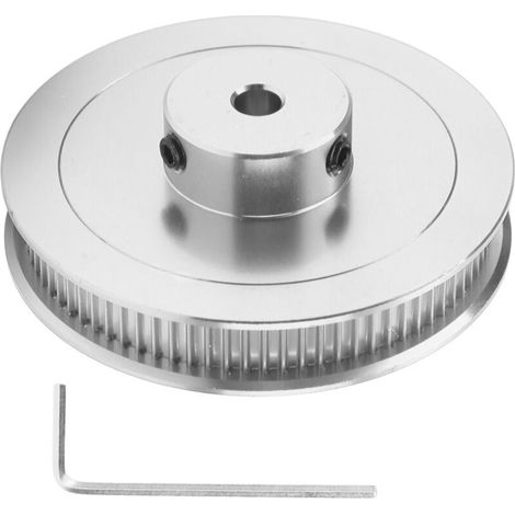 Poulie GT2 80T 5mm en acier allié pour imprimante 3D et fraiseuse CNC, roue synchrone argentée. (1/5)