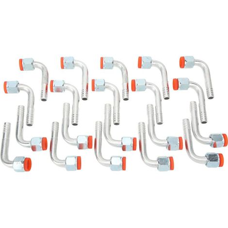 20 pièces Barb raccord coude écrou 90 degrés joint torique femelle climatiseur tuyau connecteur adaptateur Joint 5/8in-Crezuo (1/5)