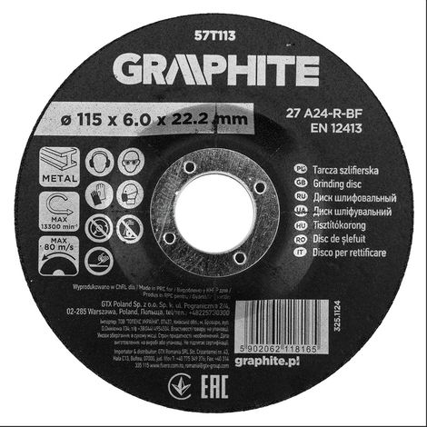 Disque à meuler en corindon pour métaux, 115 x 6,0 x 22,2 mm, 27 A24-R-BF, convexe (1/5)