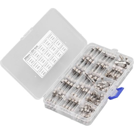 Kit de 200 fusibles en verre pour automobile, camping-car, bateau, camion, 5 x 20 mm et 6 x 30 mm, 250 V (1/5)