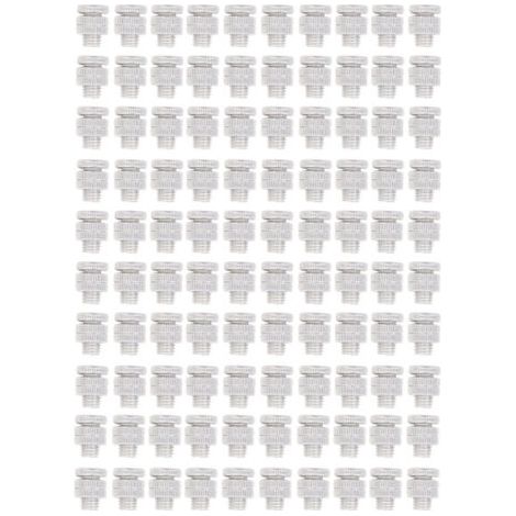 100 connecteurs de clôture électrique extérieure en alliage d'aluminium, vis à fente filetée de 0,8 cm (1/5)