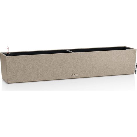 LECHUZA® Blumenkasten BALCONERA Stone 100 Sandbeige All-in-One (1/3)