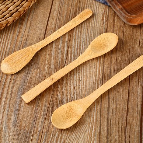 Runder Bambus-Holzlöffel, Suppenlöffel, Rührlöffel, Küchenutensilien aus Holz (1/5)