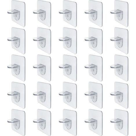 Chevilles De Support D Étagère - Acrylique - Pour Surfaces Lisses Cuisine Salle De Bain - 25 Pièces (1/5)