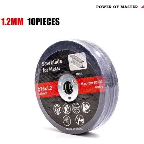 Disque de coupe 10 pièces - Disques de coupe en métal 76mm, pour le ponçage, le meulage, les lames, les barre (1/4)