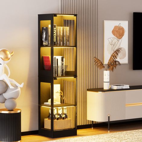 Vitrine mit LED und Sensor, 40x35x165 cm, Glastüren OKMYHOME (1/5)