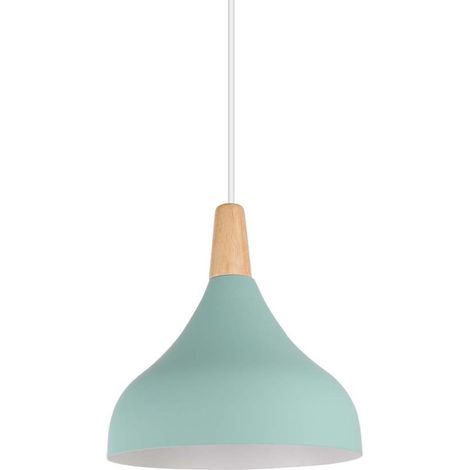 Lampe À Suspension Moderne Lustre Minimaliste Abat-Jour En Métal, Plafonnier D'Intérieur Pour Chambre À Coucher,Cuisine, Bureau, E27, Vert (1/5)
