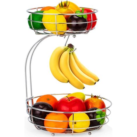 2 Tier Fruit Bowls Kitchen Fruit Basket Fruit Rack Veg Rack (Compatible with Minicloss)