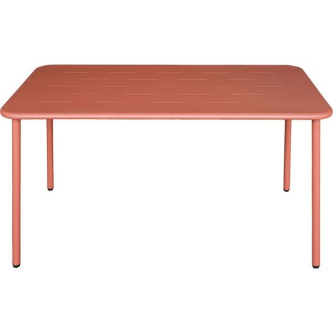 Table à manger de jardin 4 personnes en métal - Terracotta - Zyra (1/4)