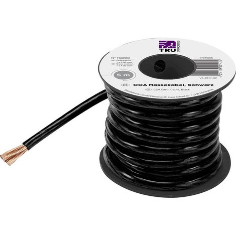 CAVO DI MASSA 1 X 4 MM² NERO TRU COMPONENTS 1568968 5 M (1/2)