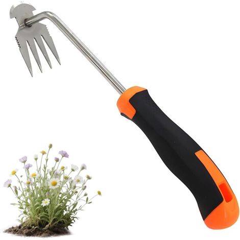 1 Pièce Arrache Mauvaise Herbe,Desherbeur Manuel,Desherbeur,Outil De Désherbage En Acier Inoxydable,Outil De Jardinage,Outil De Désherbage Manuel,Arrache Mauvaise Herbes Jardinage,Pour Jardin(Orange) (1/5)