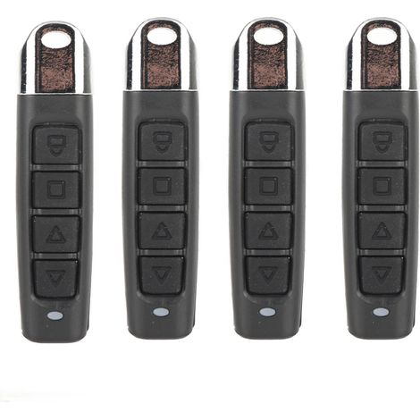 Lot de 4 télécommandes clonables 433 MHz 4 canaux pour porte de garage électrique et voiture (1/5)