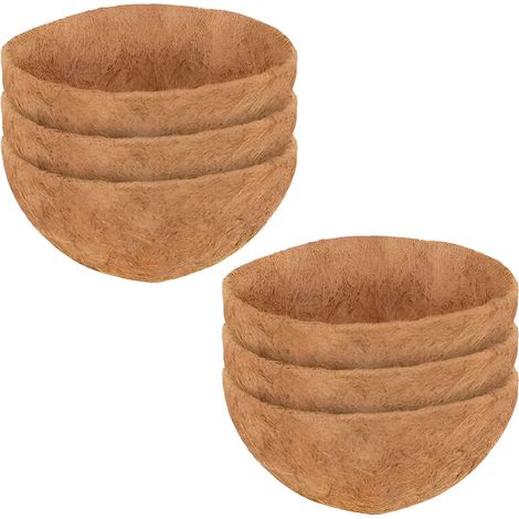 Panier rond en fibre de coco naturelle avec doublure en noix de coco, 6 (1/5)