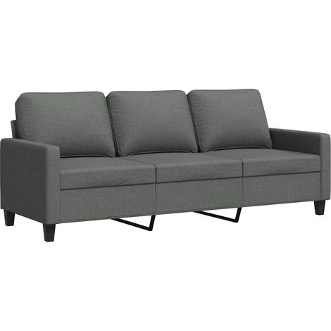 Divano a 3 Posti Sofa Grigio Chiaro 180 cm in Tessuto (1/5)