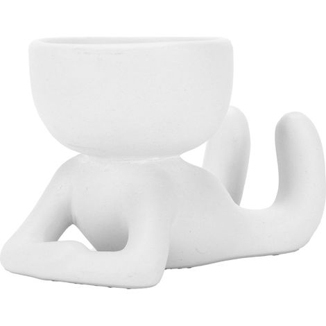Pot humain artisanal pour plantes grasses et fleurs, décoration maison originale, cadeau personnalisé, artisanat spécial pour intérieur. (1/5)