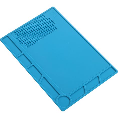 Tapis de protection thermique S-120B pour téléphone et PC, paillasson en silicone résistant à la chaleur, sans odeur, surface de travail pour pistolet à air chaud et soudure, antidérapant et durable. (1/5)