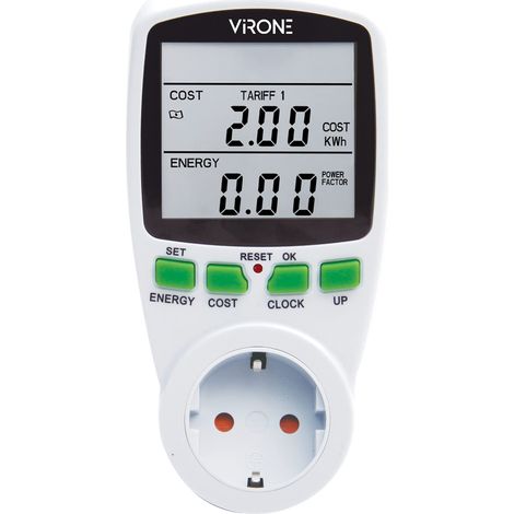 [GEBRAUCHT] Virone de ConsumoConsumo Electrico Steckdosenmessgerät mit LCD Display Maximale Leistung 3680W mit Dual Rate