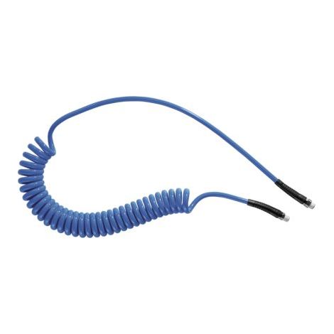Prevost – Tuyau à air comprimé spiralé en polyuréthane bleu 4m – Pression maximale 8 bar – Raccords prétéflonnés pour connexion étanche (1/3)