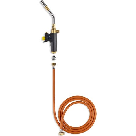 Kemper – Chalumeau soudeur à flamme bi-gaz – Tuyau 2m – Connexion directe sur bouteille propane – Flamme réglable jusqu'à 2400°C