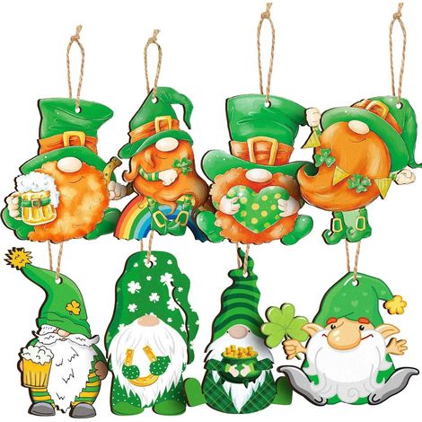 Décoration Murale Saint-Patrick - Pendentifs en Papier avec Cordons - Ensemble de 8 Pièces pour Fête Thématique et Décoration Intérieure (1/5)