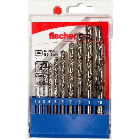Fischer juego brocas para metal HSS-G 1 - 10 mm 10 piezas - 536603 (1/2)