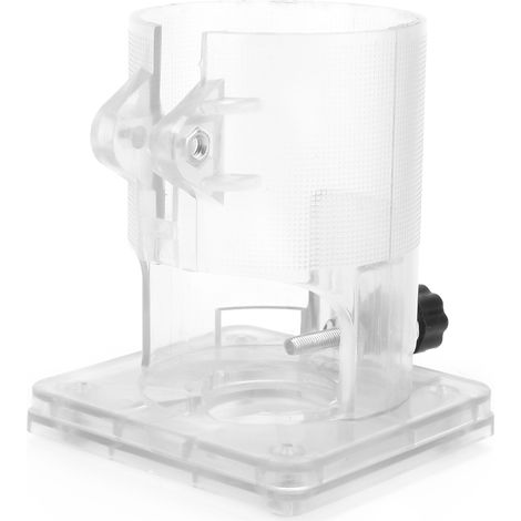 Accessoire de protection pour outil électrique : base en plastique transparent pour défonceuse et affleureuse (standard)