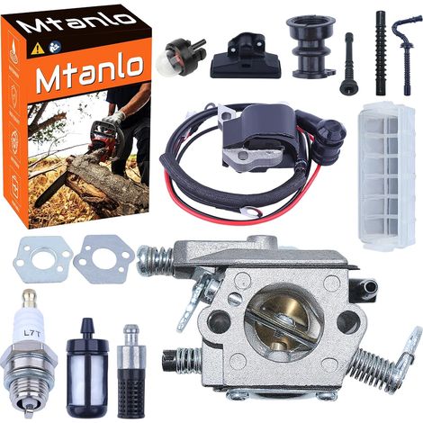 Ensemble de bobines d’allumage de carburateur pour Stihl 021 023 025 MS210 MS230 MS250 Carburateur, MS250 Carburateur avec 1123 160 1650 avec joint/tube d’huile/Bougie L7T/BPMR7A/poire d’amorçage (1/5)